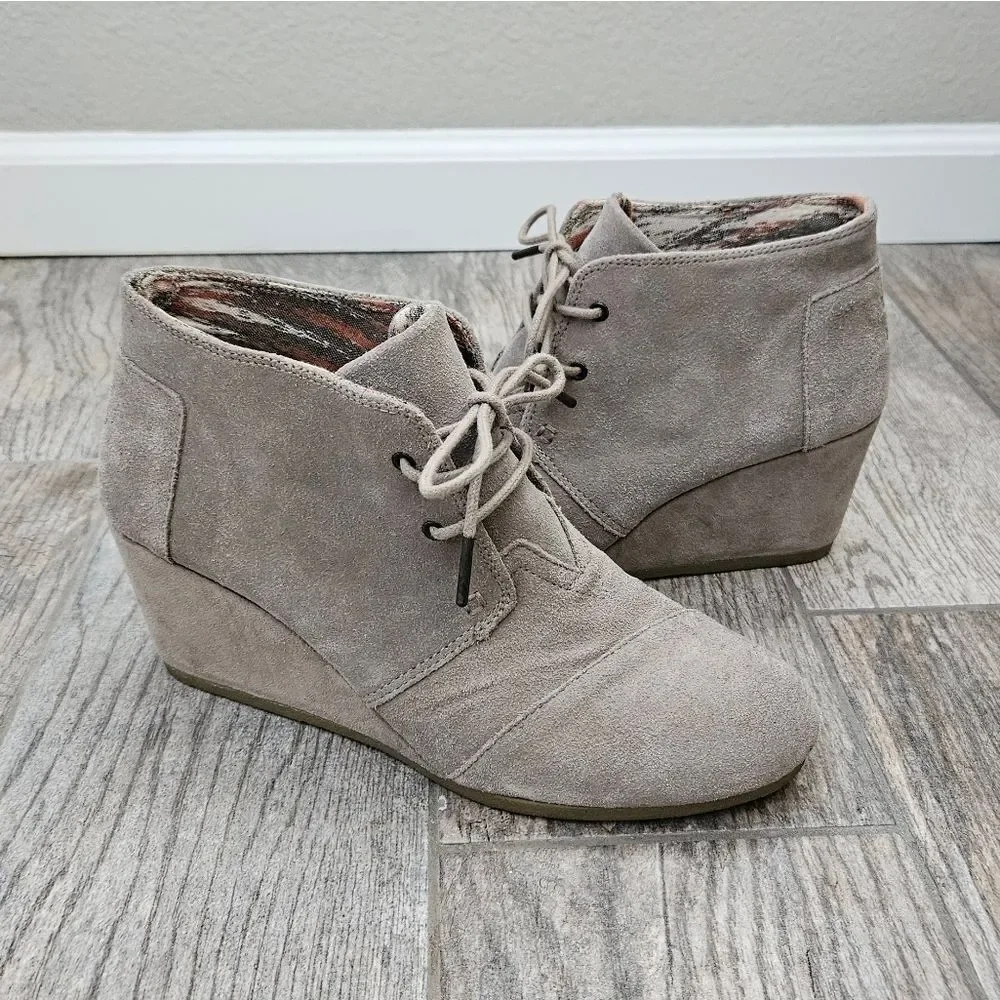 Toms Kala Suede Wedge Ankle Boots